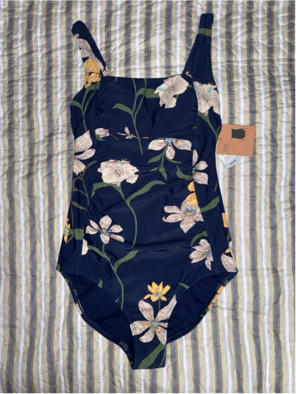 Shade & Shore Women's Blue Floral One Piece Swimsuit Size S (4-6) NWT Swimwear